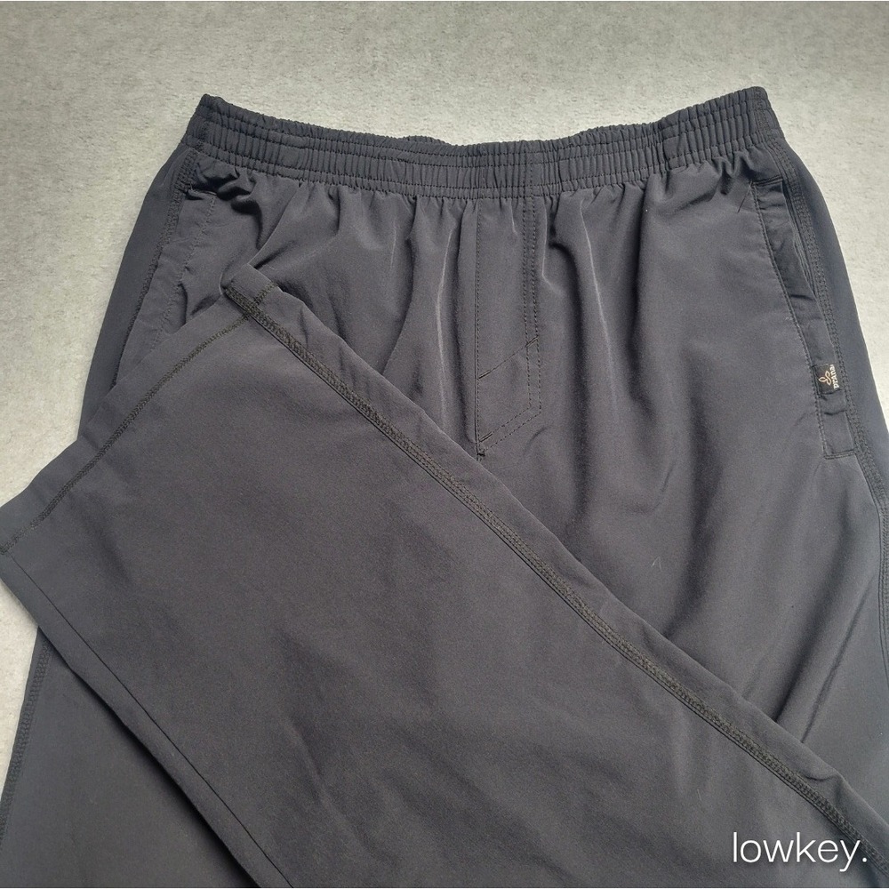 Prana Breathe Mens Yoga Climbing Pants Medium Charcoal Gray Elastic Waist Pocket